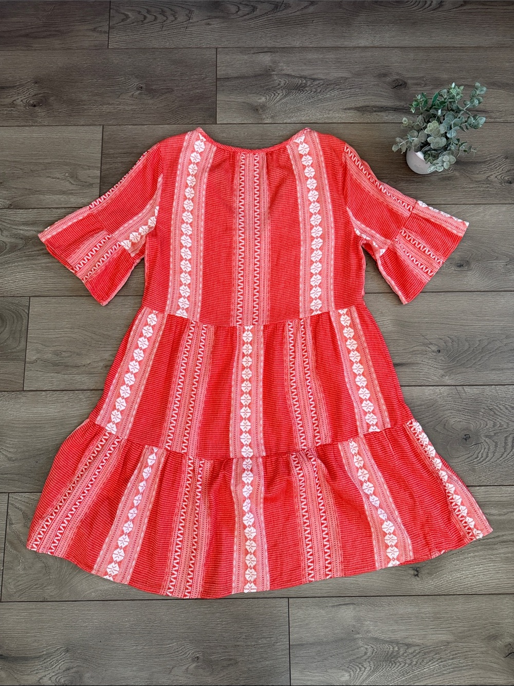 DYLAN by True Grit Red Boho Women's Cotton Dress Size XS (Would fit small) - Picture 6 of 7